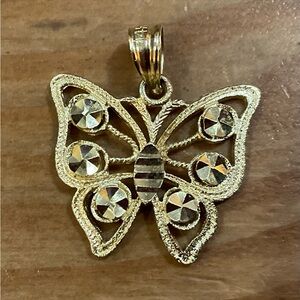 Beverly Hills Gold: vintage 14k yellow gold “Butterfly “ charm .